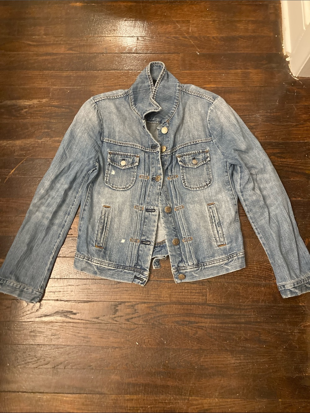 J. CREW “Sanded Blue” Jean Jacket, Size Small